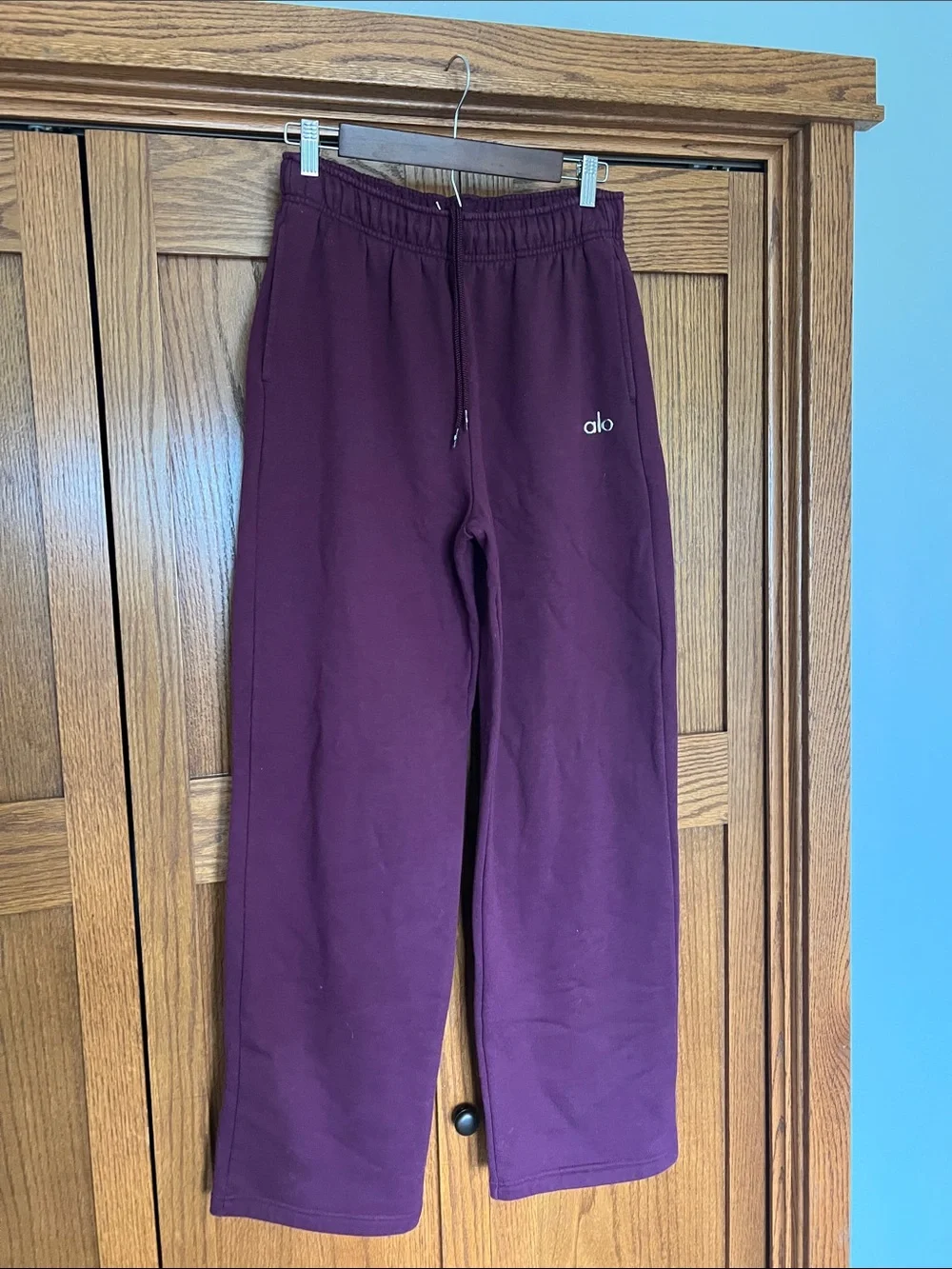 ALO Yoga Burgandy Track Joggers